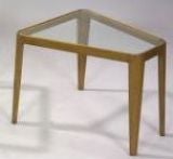 Edward Wormley for Dunbar Wedge End Tables with Glass Tops