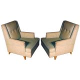 Pair of Edward Wormley for Dunbar Tall-Back Arm Chairs in COM