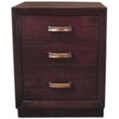 Mahogany Three-Drawer Nightstand by John Stuart 3