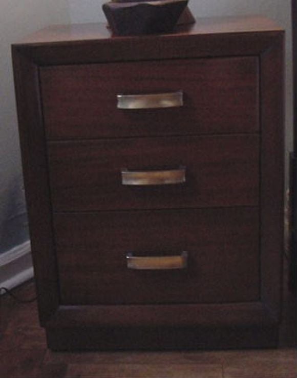 Mahogany Three-Drawer Nightstand by John Stuart