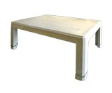 Ivory Lizard Skin Leather Dining Table by Karl Springer