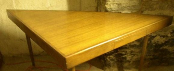 Small Triangular Mahogany Table / Desk by Harvey Probber