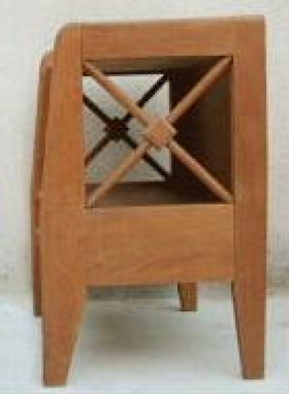 Pair of 1940s Jacques Adnet French Oak Nightstands