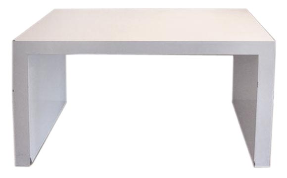 Custom David Hicks Style White Parsons Desk / Console Table