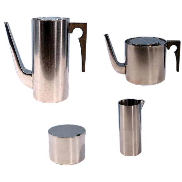 Stainless Steel Coffee and Tea Set by Arne Jacobsen for Stelton at