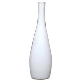 Vintage Large White Cased Glass Vase by Kastrup