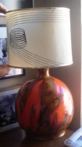 Raymor Oversize Italian Ceramic Lamp with Lava Glaze