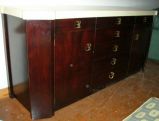 Mahogany Buffet / Cabinet with Laminated Cork Top by Paul Frankl