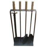 Set of Iron & Brass Fireplace Tools designed by George Nelson