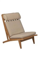 Pair of Vintage Oak Lounge Chairs by Hans Wegner for Getama Pair of Vintage Oak Lounge Chairs by Hans Wegner for Getama