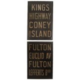 Pair of Vintage Framed New York Subway Signs