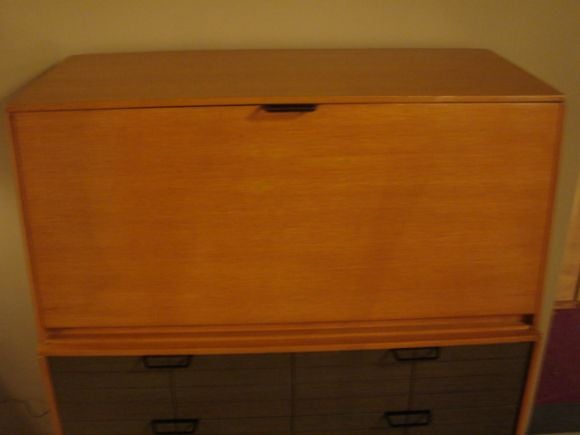 Mid-Century Modern Drop Front Desk / Dresser by Raymond Loewy for Mengel