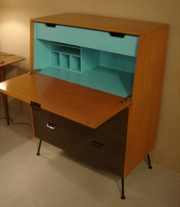 Drop Front Desk / Dresser by Raymond Loewy for Mengel In Excellent Condition In New York, NY