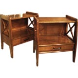 Pair of 1940s Jacques Adnet French Oak Nightstands