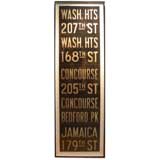 Vintage New York Subway Sign in Custom  Frame - "Wash. Hts."
