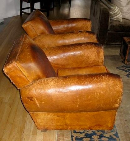 Pair of Vintage French Leather Elephant Chairs