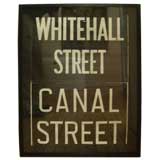 Vintage Framed New York Subway Sign "Whitehall St "