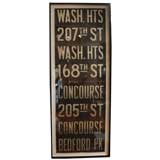 Vintage New York Subway Sign in Custom Frame - "Wash. Hts."