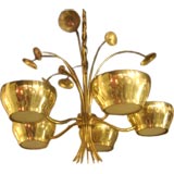 Brass Chandelier by Paavo Tynell for Lightolier