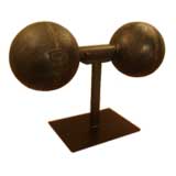 Antique Iron Dumbbell Mounted on Custom Stand