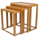 Set of 3 Mahogany Nesting Tables by Edward Wormley for Dunbar