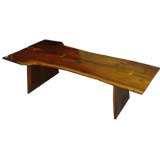 Vintage Nakashima Style Walnut Free Form Bench / Coffee Table