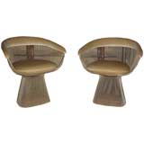 Pair of Vintage Warren Platner for Knoll Armchairs in Mohair