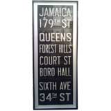 Vintage New York Subway Sign in Custom  Frame - "Jamaica"
