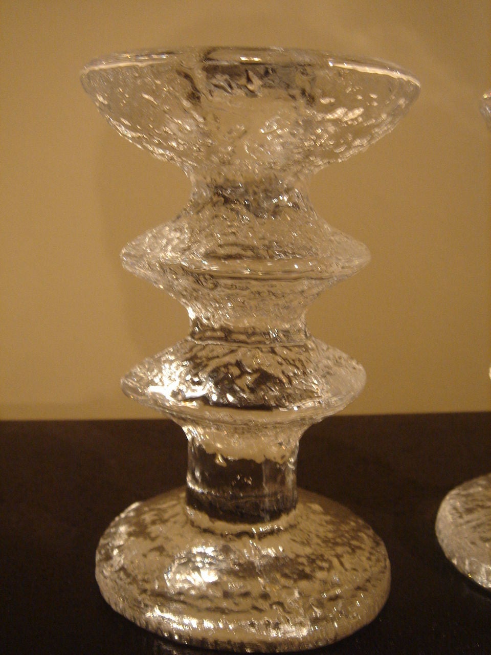 Finnish Festivo Glass Candlesticks by Tapio Wirkala for Iittala