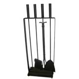 Mid Century Iron Fireplace Tool Set with Stand