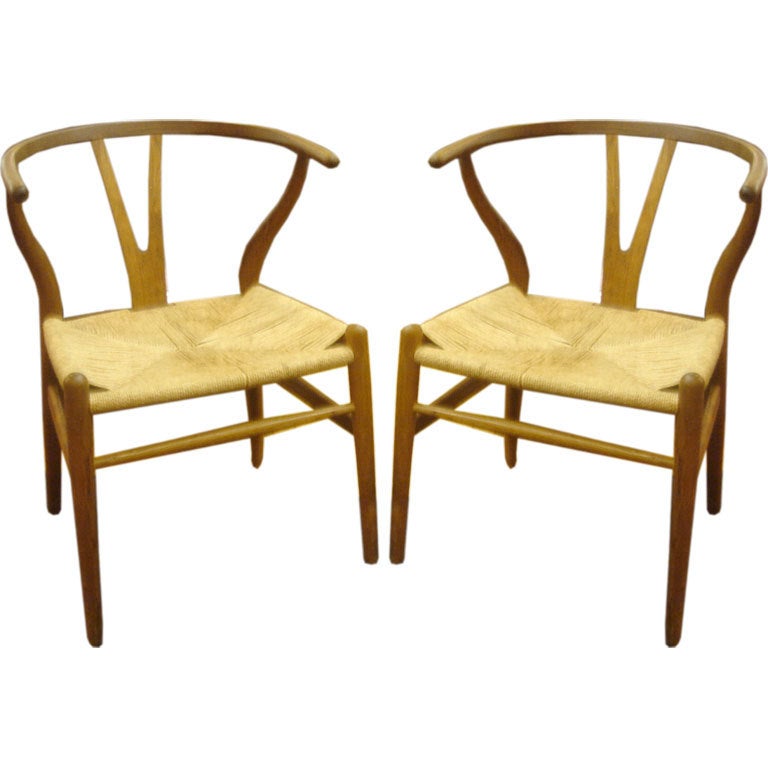 Pair of Vintage Wishbone Chairs by Hans Wegner