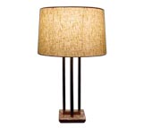 Parzinger Style Mid Century Brass Lamp with Marble Base