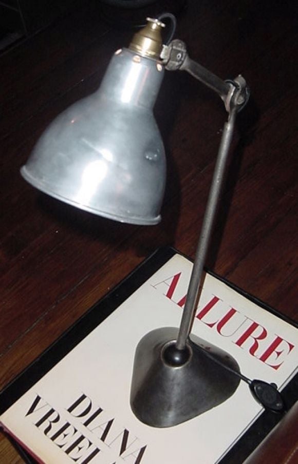 French Industrial Chrome Metal Desk Lamp by Ravel at 1stDibs