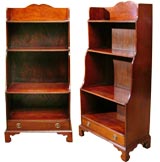 Antique Pair of "Waterfall" Bookcases