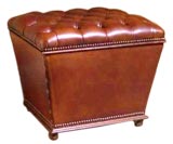 Tufted  Leather Ottoman