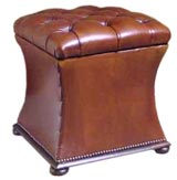 Tufted Leather Stool
