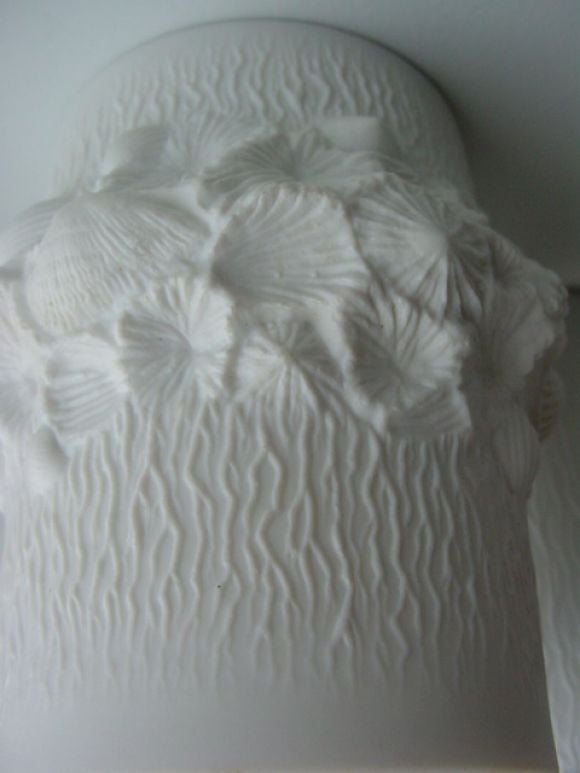 Late 20th Century Collection of White Vases with Seashell Motifs by Kaiser