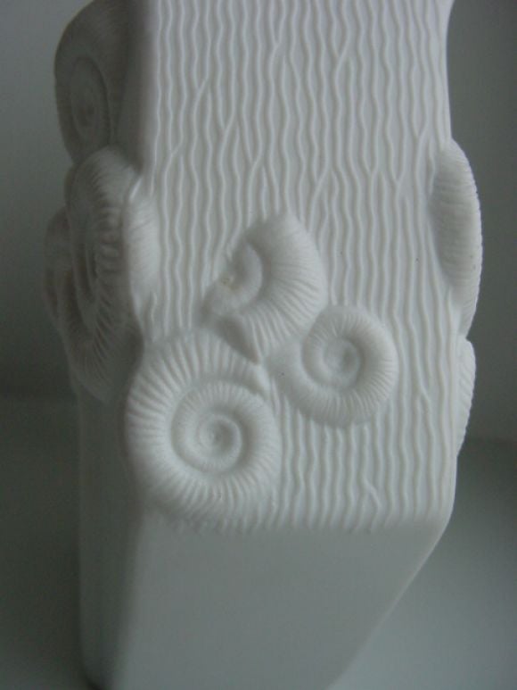 Collection of White Vases with Seashell Motifs by Kaiser 3