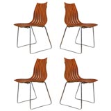 Four Hans Brattrud Scandia Junior Stacking Chairs