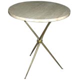Travertine and Brass Table