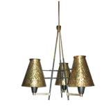 Hammered Brass Chandelier by Stilnovo Hammered Brass Chandelier by Stilnovo