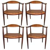 Set of Four "The  Chair"  by Hans Wegner for Johannes Hansen