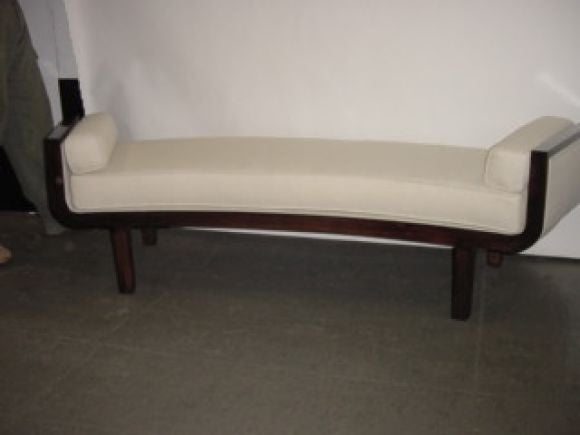 Beautiful Wood Frame Bench with Upholstery