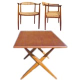 Vintage Dining Table With Six Chairs by Hans Wegner for Johannes Hansen