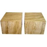 Pair of Travertine Tables