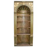 PORTUGUESE NEO-CLASSICAL GREEN FAUX MARBLE CORNER CABINET
