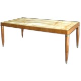 ITALIAN 1950'S  PALISANDER & CHERRY  TABLE W/ SIENA MARBLE TOP