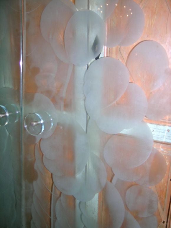 FOUR ITALIAN 1940'S ETCHED GLASS DOORS possibly by  Fontana Arte 2