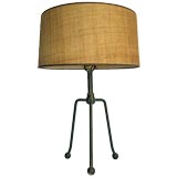 Iron Table Lamp attributed to Greta Grossman