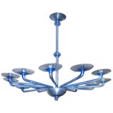Vintage ITALIAN 1940
s BLUE GLASS CHANDELIER probably by Venini 
C.
